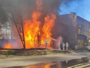 В Волгограде на территории завода «Красный Октябрь» произошел пожар