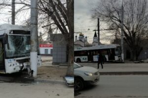 В Волгограде в ДТП с автобусом и троллейбусом пострадала кондуктор