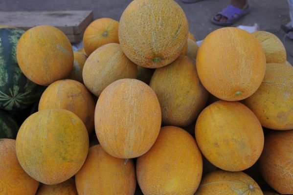 Рассыпавшиеся на дорогу дыни перегородили Вторую Продольную в Волгограде