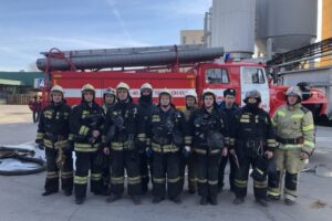 На волжском пивоваренном заводе прошли учения по ликвидации условного пожара