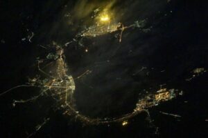 Ночной Волгоград снова сфотографировали из космоса