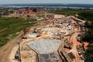 Строительство аквапарка в Волгограде показали с высоты птичьего полета