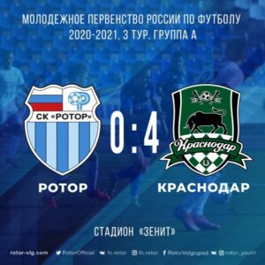 Молодежка «Ротора» крупно проиграла дублерам «Краснодара»