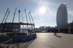 В центре Волгограда начали устанавливать вторую новогоднюю елку