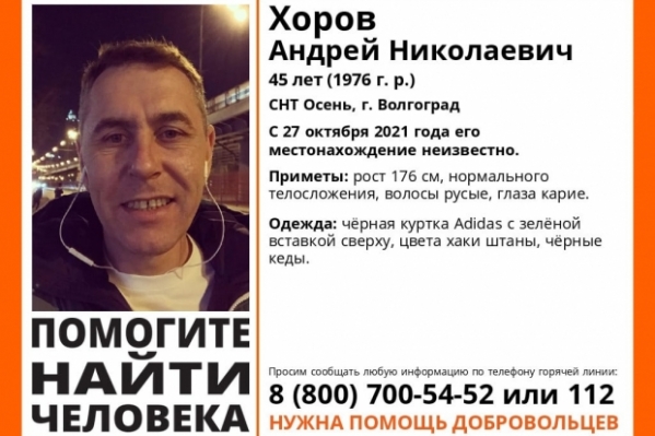 В Волгограде больше недели ведутся поиски 45-летнего мужчины