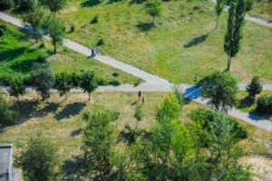 На севере Волгограда в новом парке высадили 200 саженцев