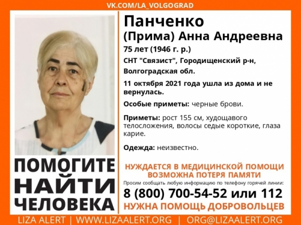 Под Волгоградом без вести пропала пожилая женщина