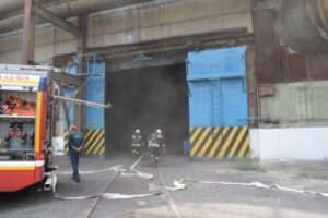 На «Красном Октябре» потушили «пожар» после «взрыва» баллона