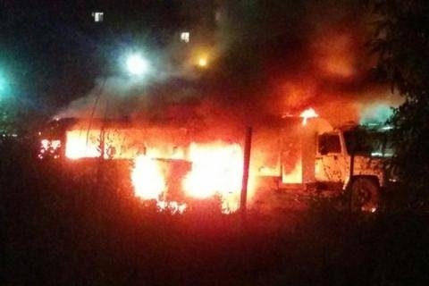 В Волгограде сгорел грузовик Hyundai
