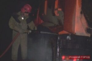 КАМАЗ под Волгоградом сгорел из-за электропроводки