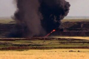 В Камышинском районе потушили пожар на нефтяной скважине